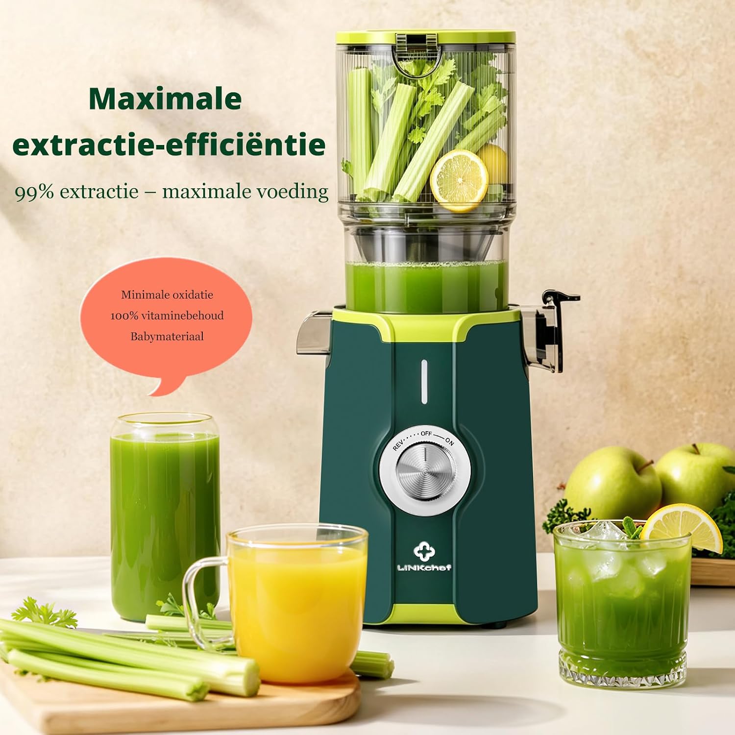 Detalle de LINKChef Slow juicer sapcentrifuge, 200 W, 1,2 liter, BPA-vrij