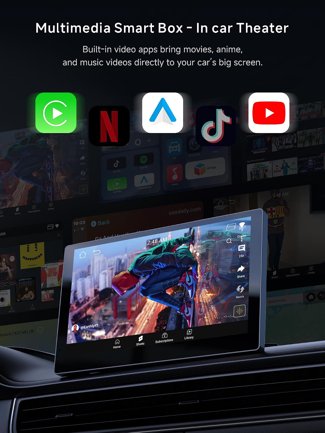 Detalle de MYATOTO Carplay Wireless Adapter with AI Box: 3-in-1 Wireless CarPlay & Android Auto, TF Card, and AI DriveChat