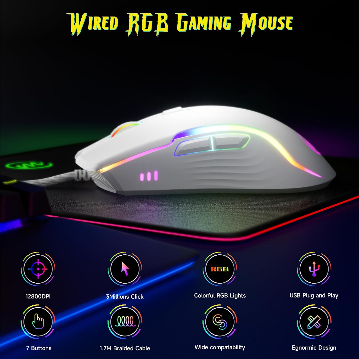 Detalle de memzuoix Gaming Mouse 12,800 DPI