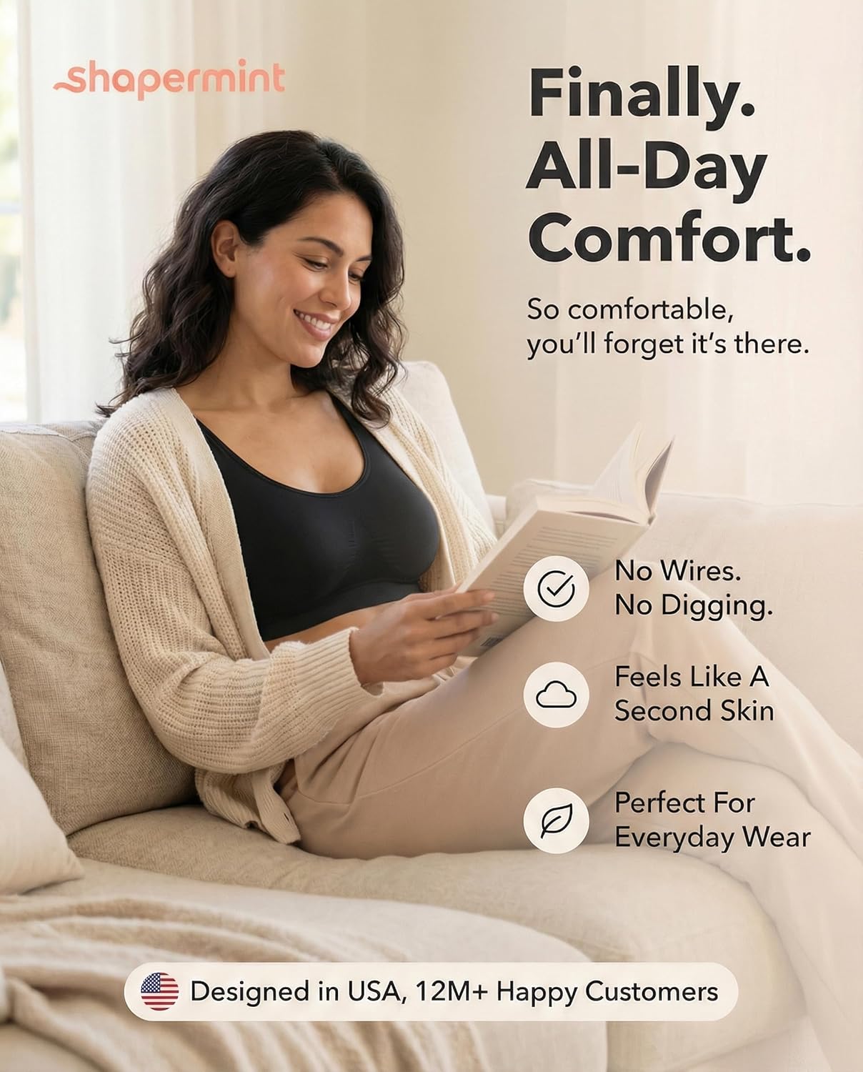 Thumbnail 1 de SHAPERMINT Wireless Bralettes for Women — Supportive No-Underwire Bra