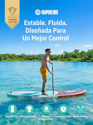 Detalle 2 de Niphean Tabla Paddle Surf Hinchable 320 cm con Accesorios: estabilidad y versatilidad para familias