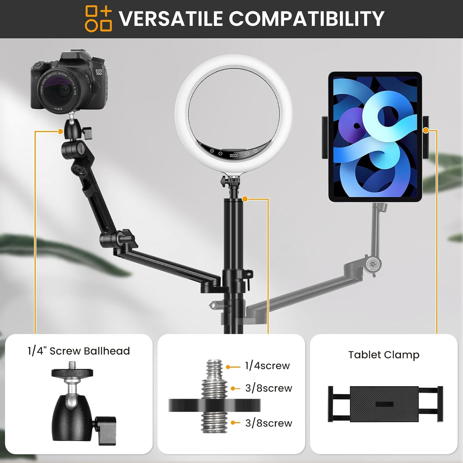 Detalle 2 de TARION TitanRig Lite Z camera arm 1/4 3/8 desk mount
