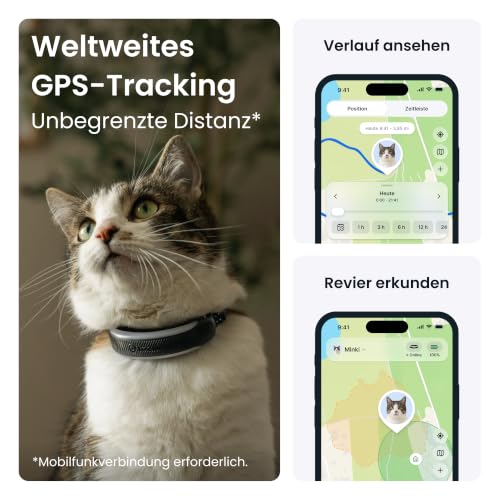 Detalle de Tractive Smarter Katzen GPS Tracker Mini Modell 2026 – Live-Ortung, Gesundheitsdaten und integriertes Halsband