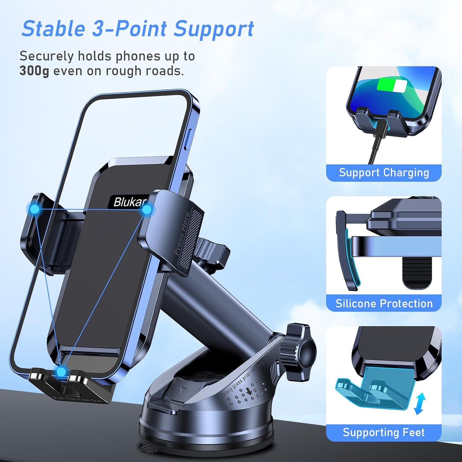 Detalle 2 de Blukar Car Phone Holder 360° rotation