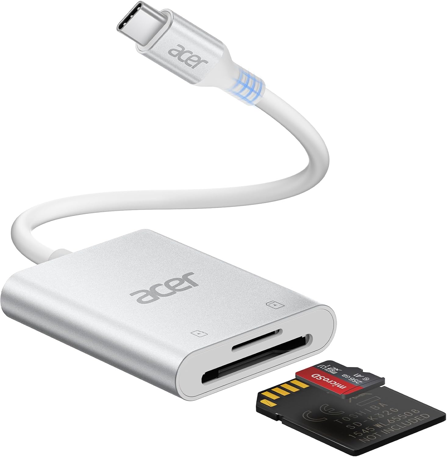Detalle de Acer USB-C SD Card Reader: High-Speed Dual SD/MicroSD USB-C Card Adapter