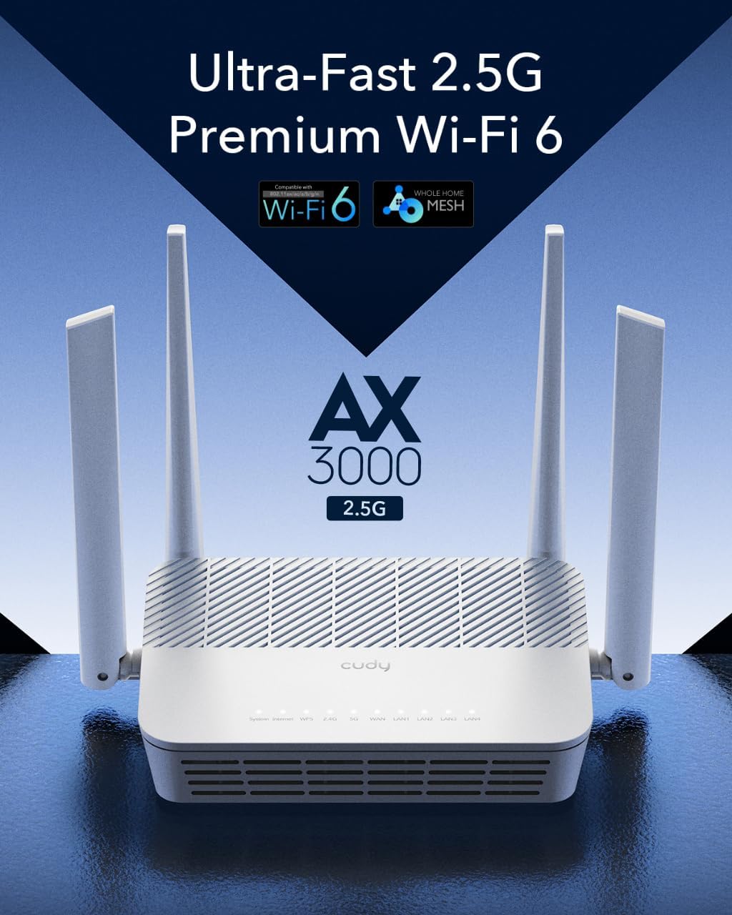 Thumbnail 1 de Cudy AX3000 WiFi 6 Mesh Router 2.5G 🌐