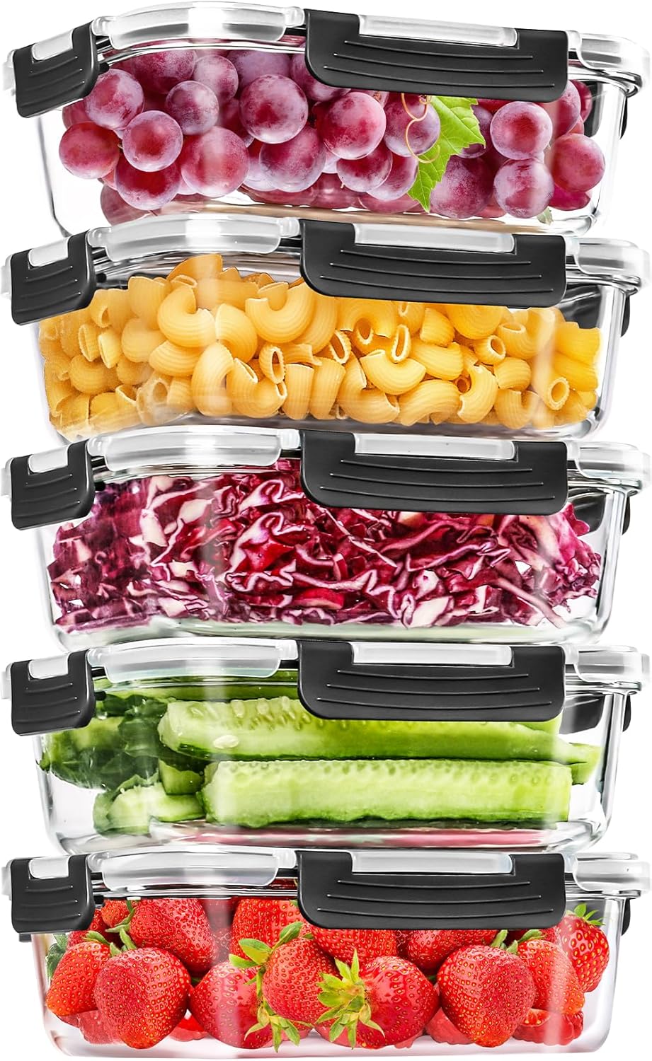 Detalle de Skroam 36oz glass meal prep containers 5-pack 🍱