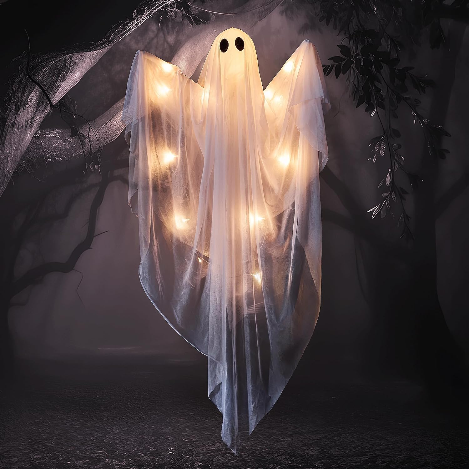 Thumbnail 6 de JOYIN 47” Hanging Halloween Ghost with Warm White LED and Timer