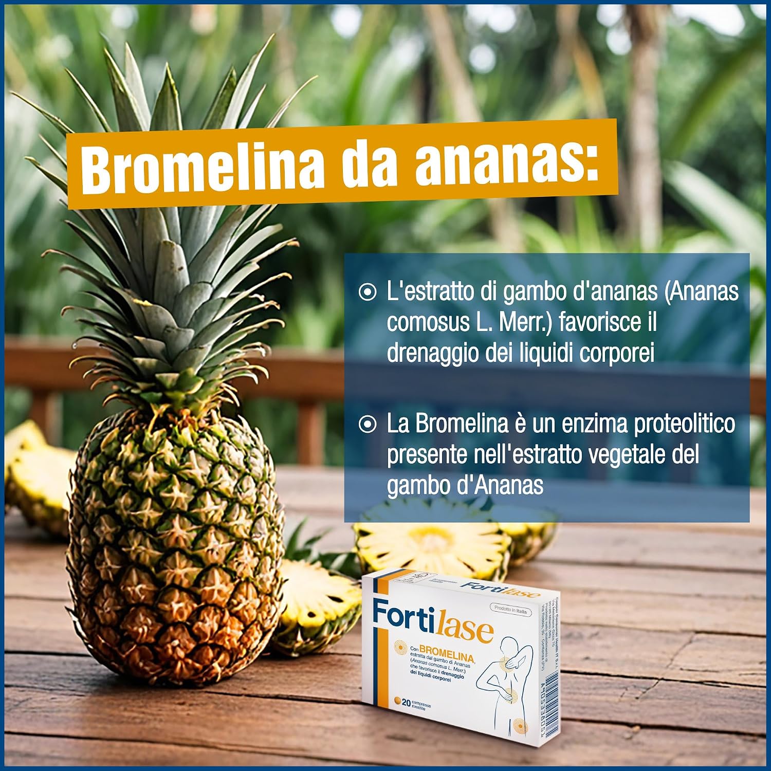 Thumbnail 3 de Fortilase – Bromelina in 20 Compresse: supporto drenante e antinfiammatorio per la cellulite