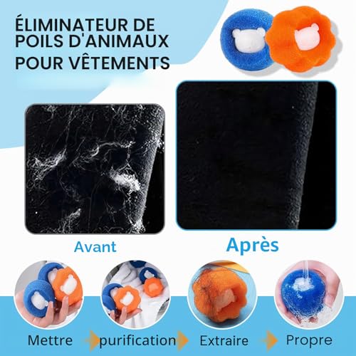 Thumbnail 4 de Anti Poil Machine à Laver – DaSpeed, 8 Pièces Attrape Poils pour Laver et Sèche-linge
