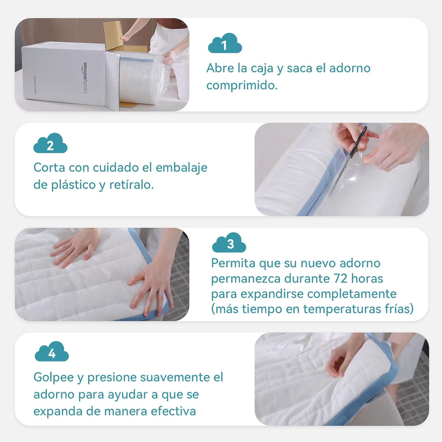 Thumbnail 8 de Amazon Basics Colchón Viscoelástico Blanco 90x190cm