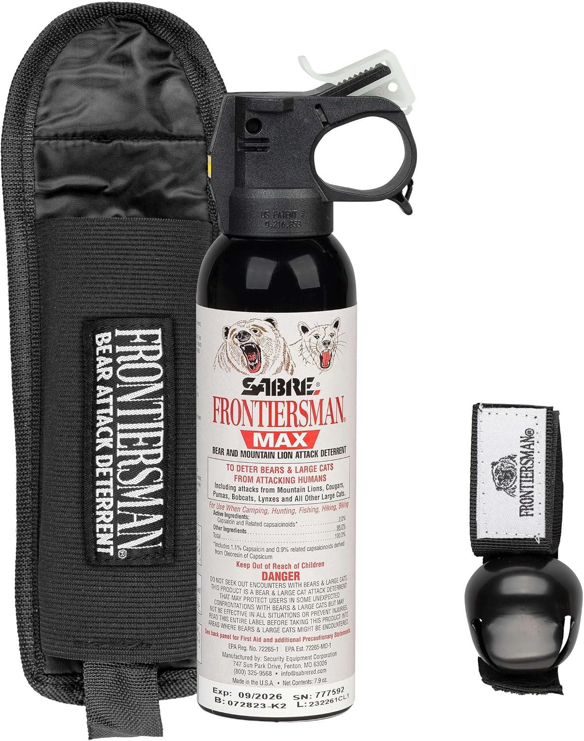 Detalle de SABRE Frontiersman MAX FBADX-04-BB01GN Bear Spray, 40-Foot Range