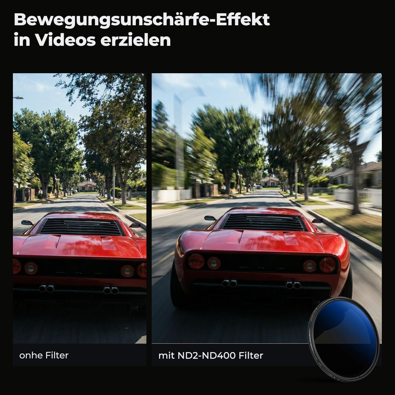 Thumbnail 4 de K&F CONCEPT ND2‑400 variabler ND Filter 77mm