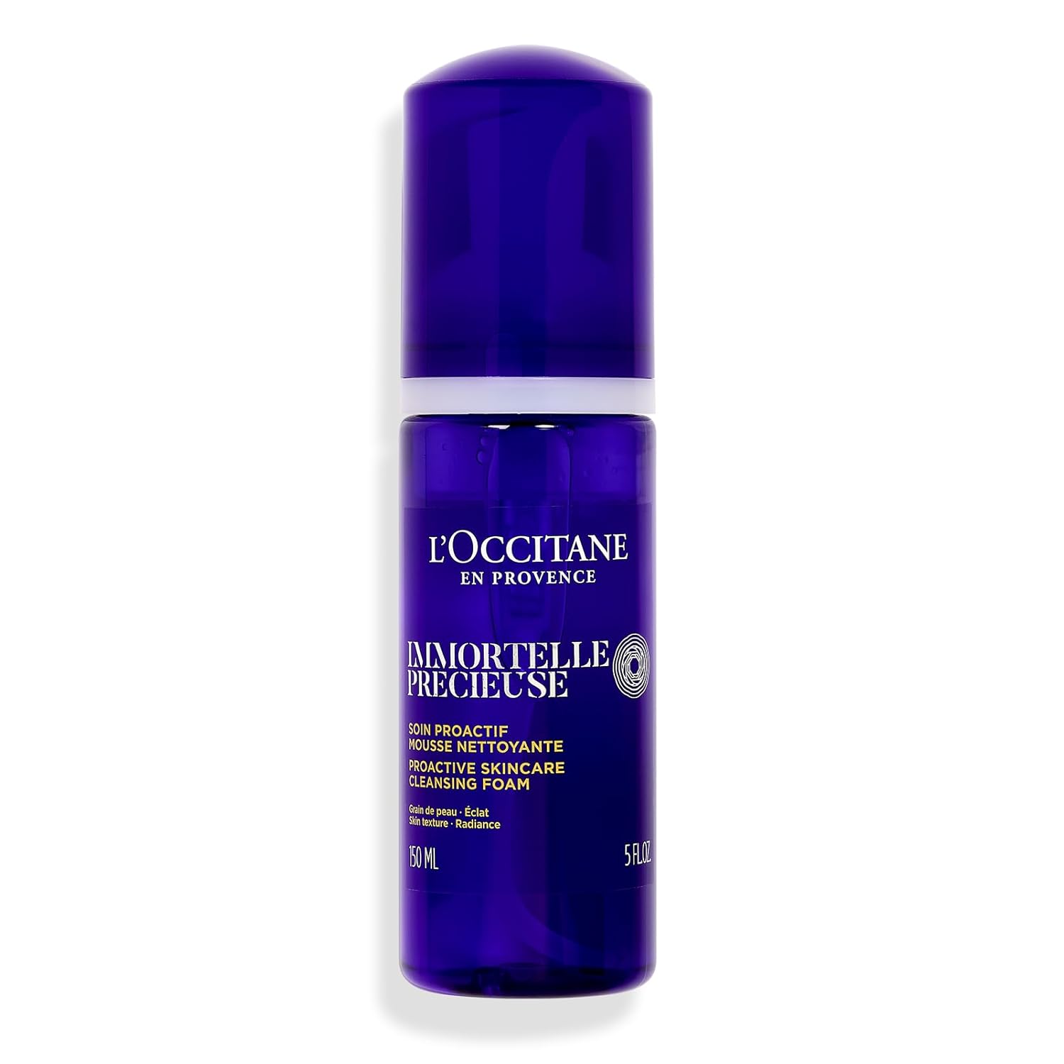 Detalle de L'OCCITANE Reinigungsschaum Kostbare Strohblume (150 ml) – Für erste Alterungszeichen, hergestellt in Frankreich