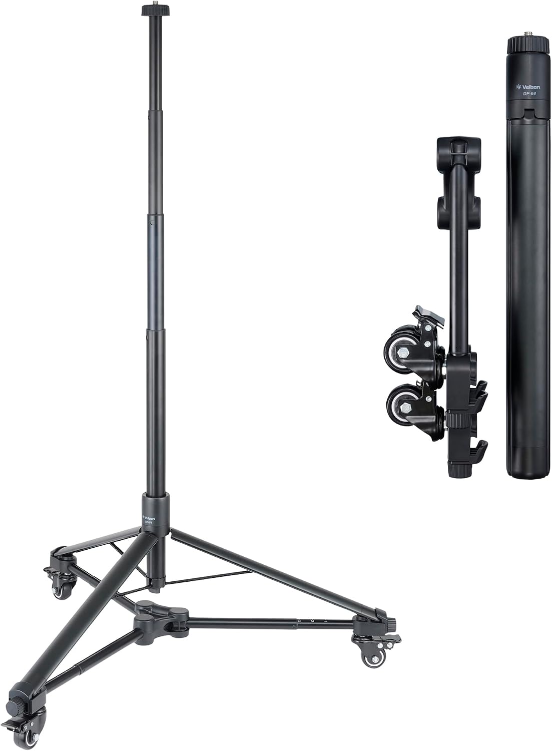 Detalle de ベルボン DP-64AAZ ドリーポッド キャスター付き三脚、雲台なし・全高約1690mm・積載質量2kg