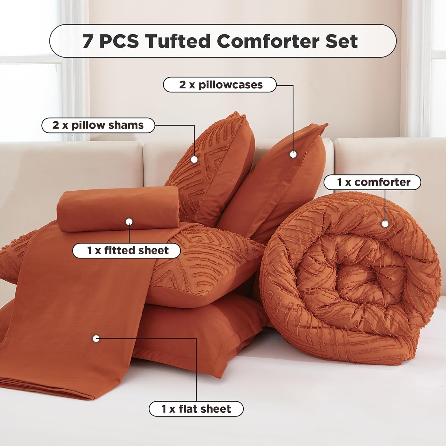 Thumbnail 5 de Andency King Size Comforter Set 7-piece