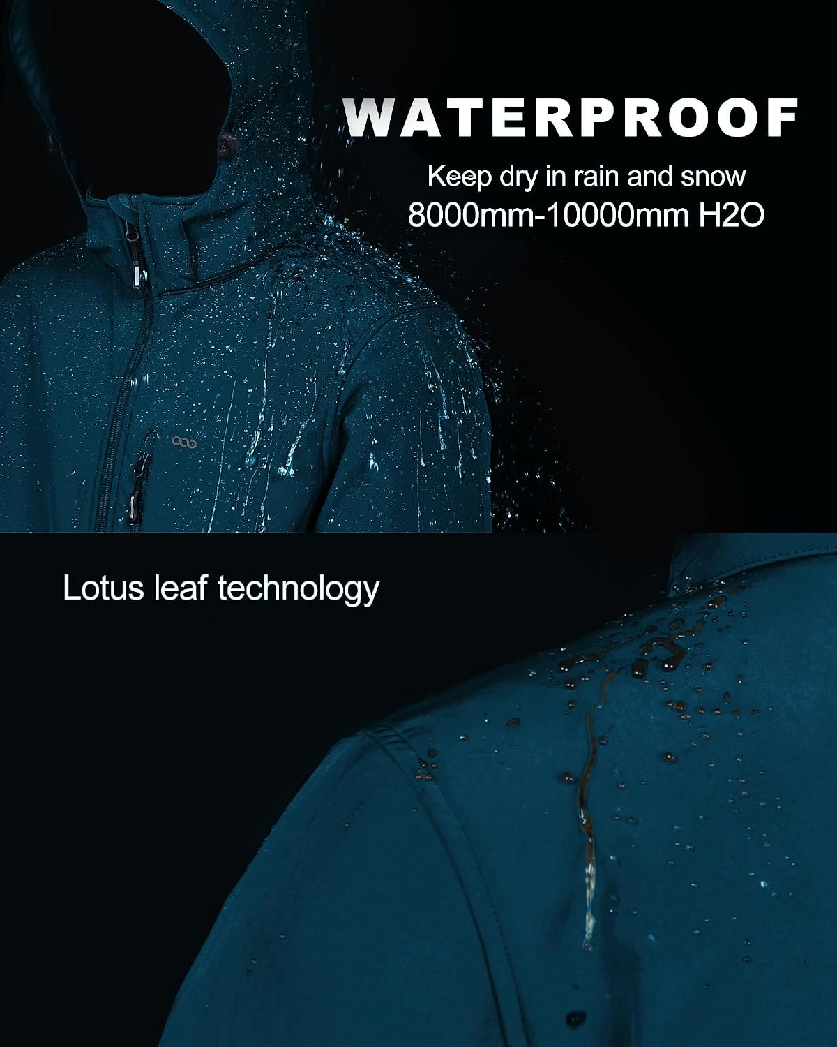 Detalle de 33,000ft Softshelljacke Herren – wasserdicht, winddicht, mit Fleece-Futter für Winter & Outdoor