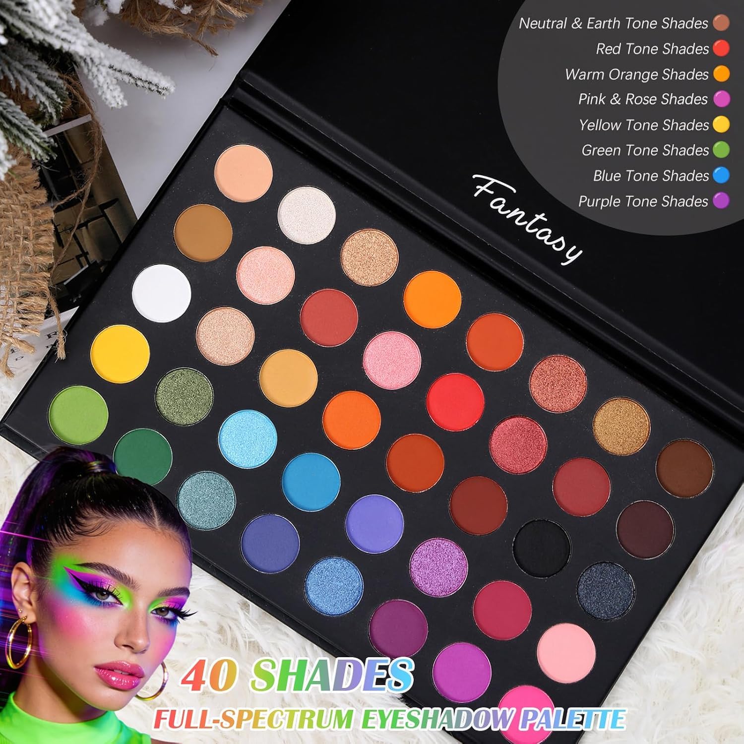Thumbnail 1 de UCANBE 40 Farben Lidschatten Palette – bunt, wasserfest und langanhaltend