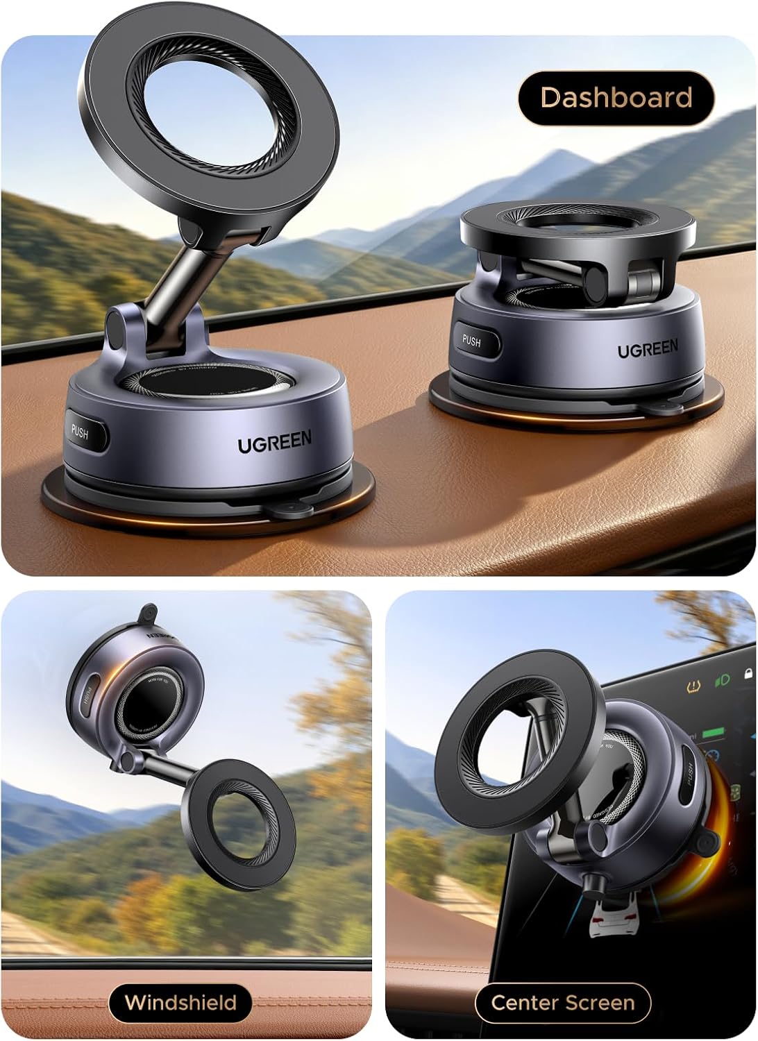 Thumbnail 6 de UGREEN Upgraded MagSafe Car Phone Mount with 30 N52 Magnets and Telescopic Arm