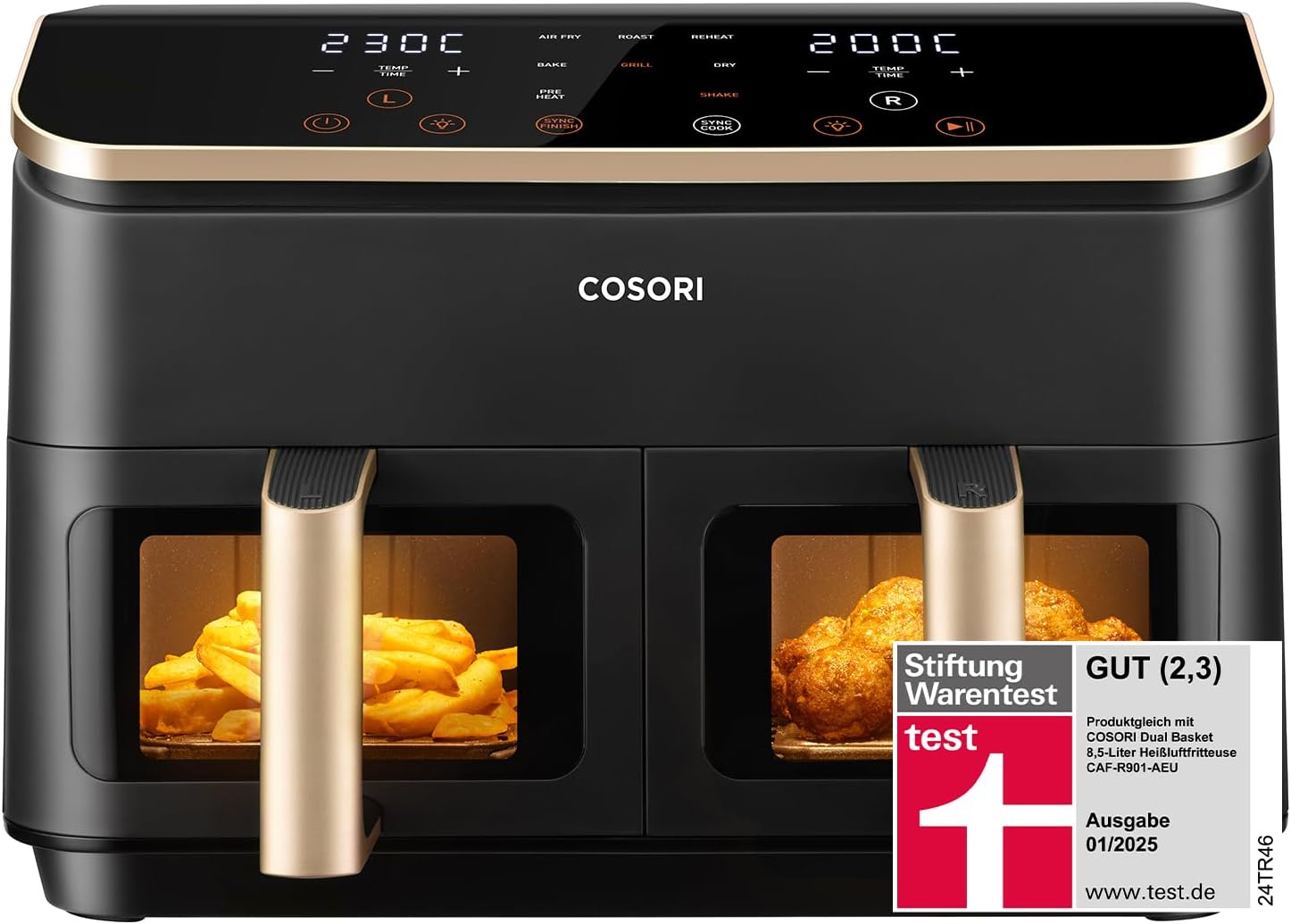 COSORI Heißluftfritteuse Dual Zone 8,5 L