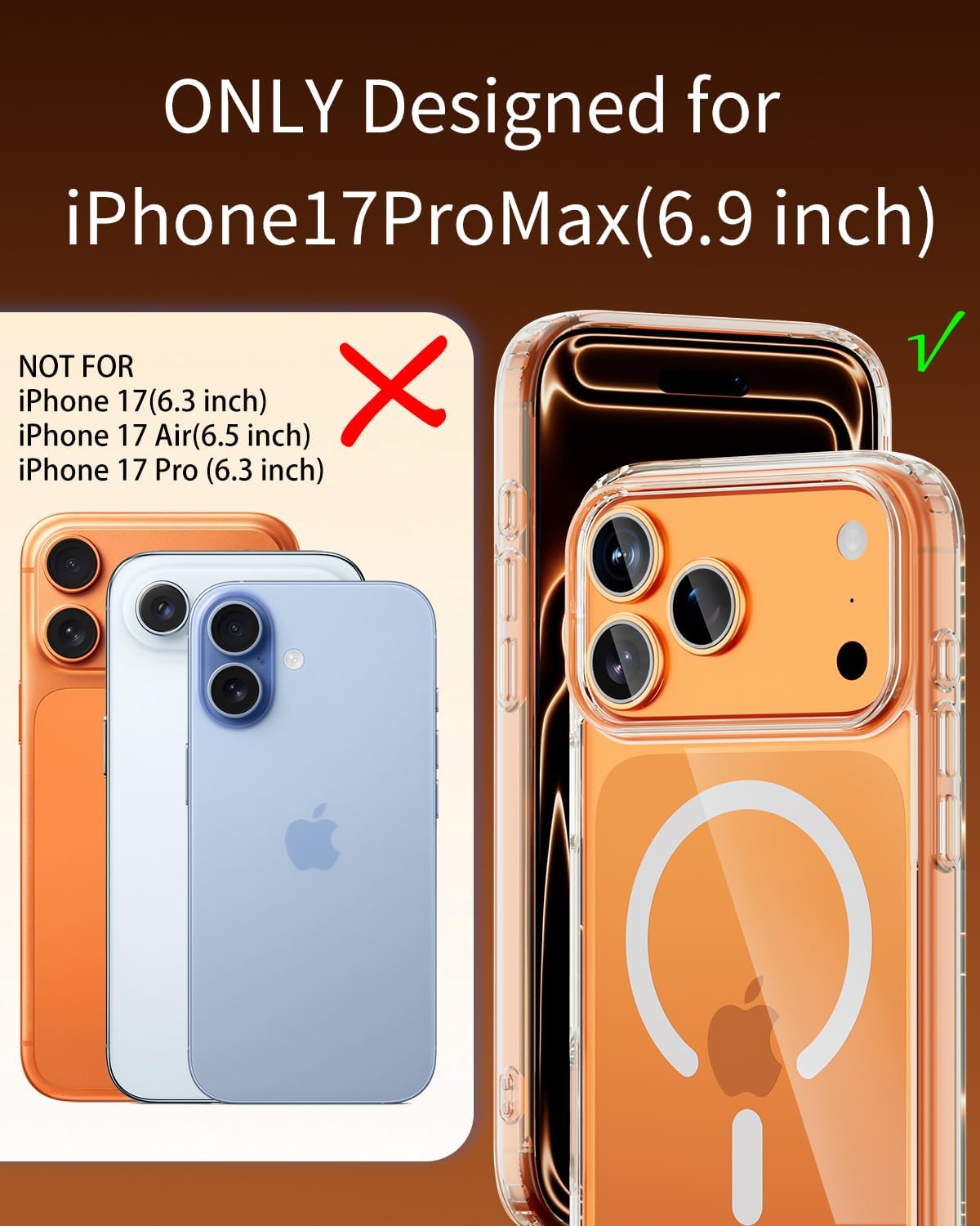 Thumbnail 6 de Saiuxiu iPhone 17 Pro Max MagSafe Clear Case
