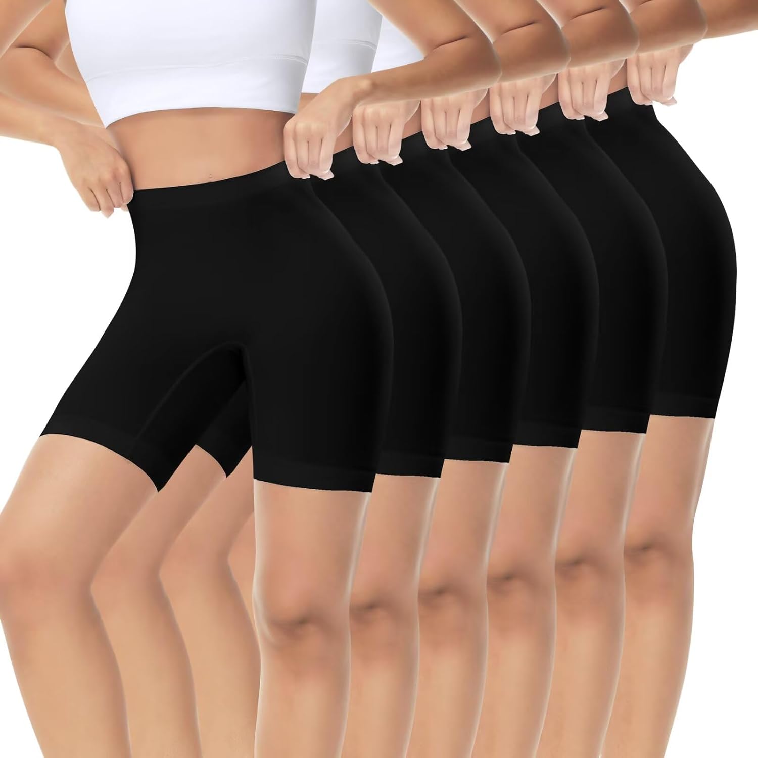 Detalle de IceReco 3er Pack Radlerhose Damen – Kurz-Sporthose für Kleid & Rock, anti Scheuern, mit Bein