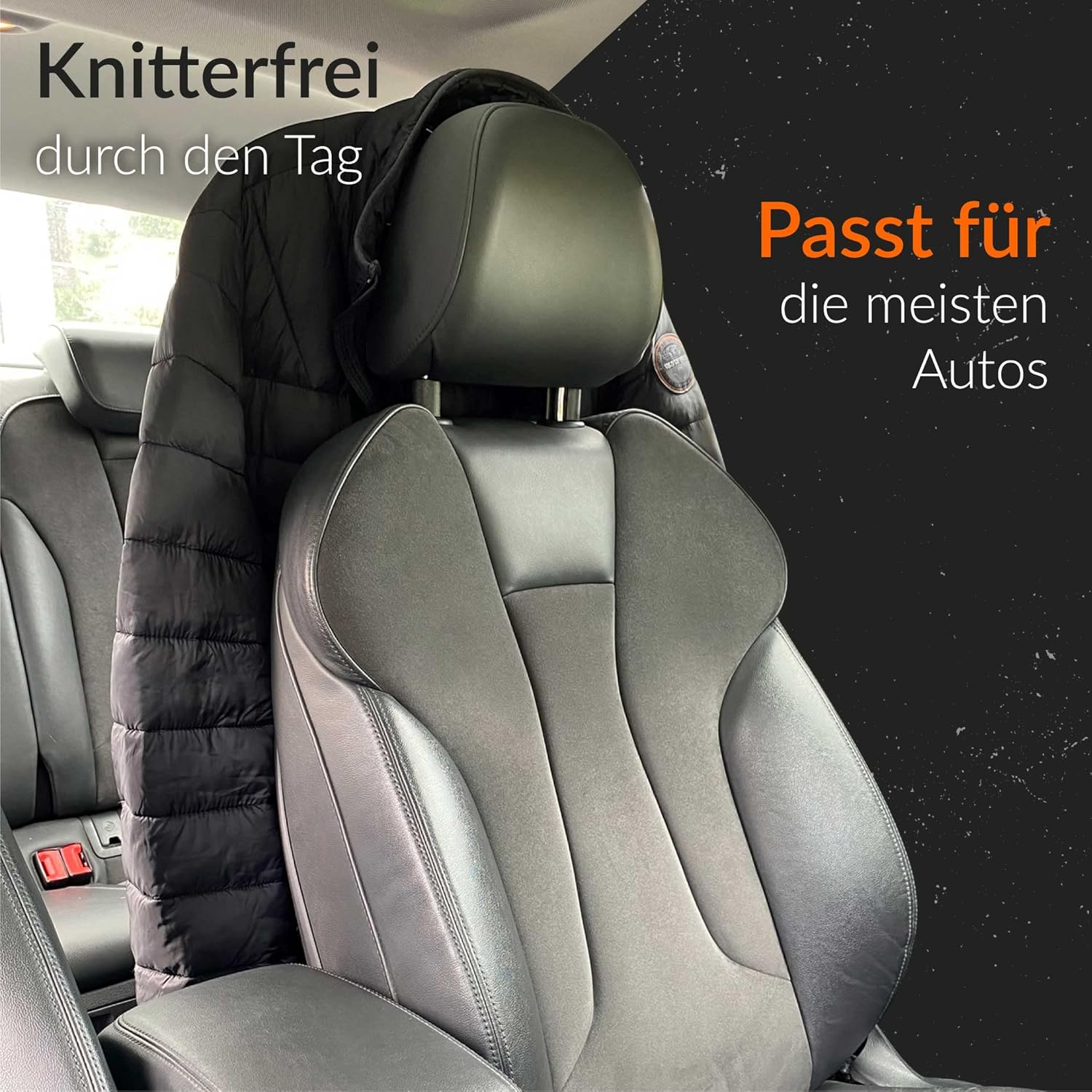Detalle de Upgrade4cars Auto Kleiderbügel Universal | Kleiderbügel für Kopfstütze aus Aluminium