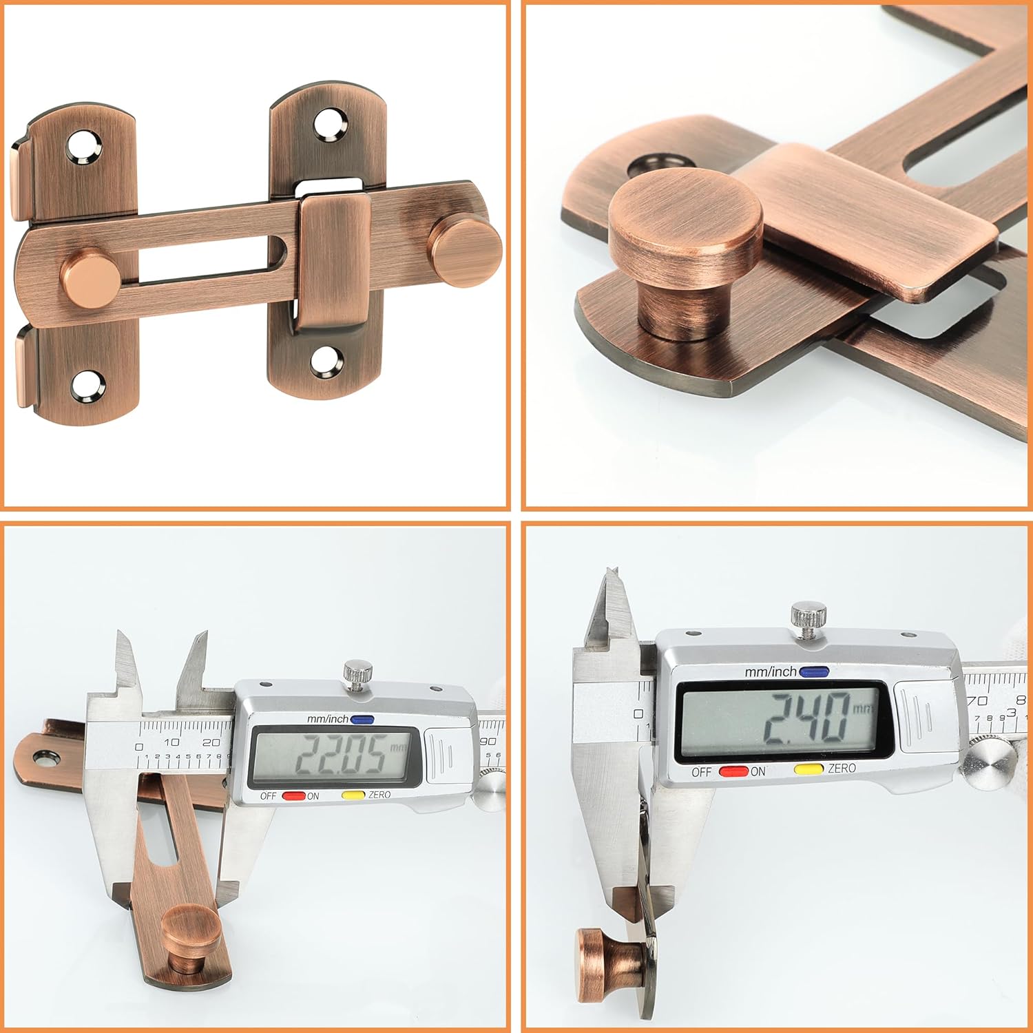 Thumbnail 5 de SAYAYO EMS9500-R verrou de porte coulissante en acier inox finition rouge bronze