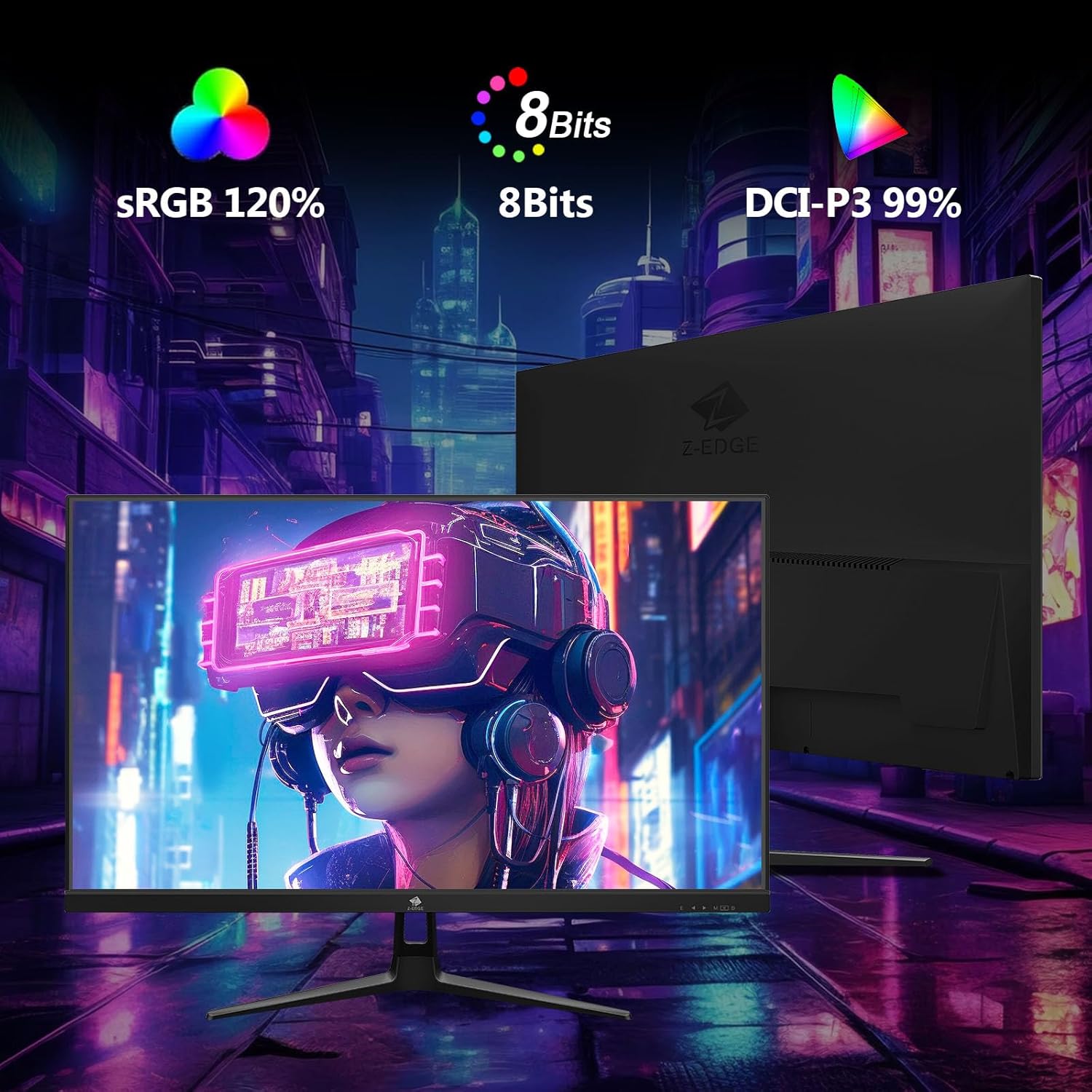 Detalle de Z-Edge 27 Inch Gaming Monitor (240Hz, 1ms, Full HD, IPS) with FreeSync, HDMI & DisplayPort, VESA — Black