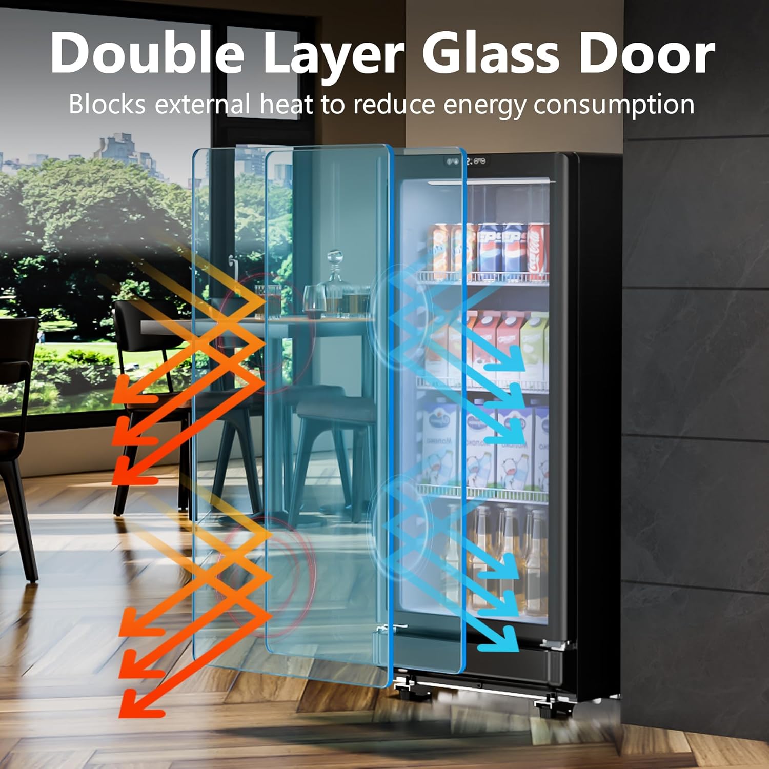Detalle 2 de ICEVIVAL CDR002-6 Commercial Beverage Refrigerator, 6 Cu. Ft. Glass Door