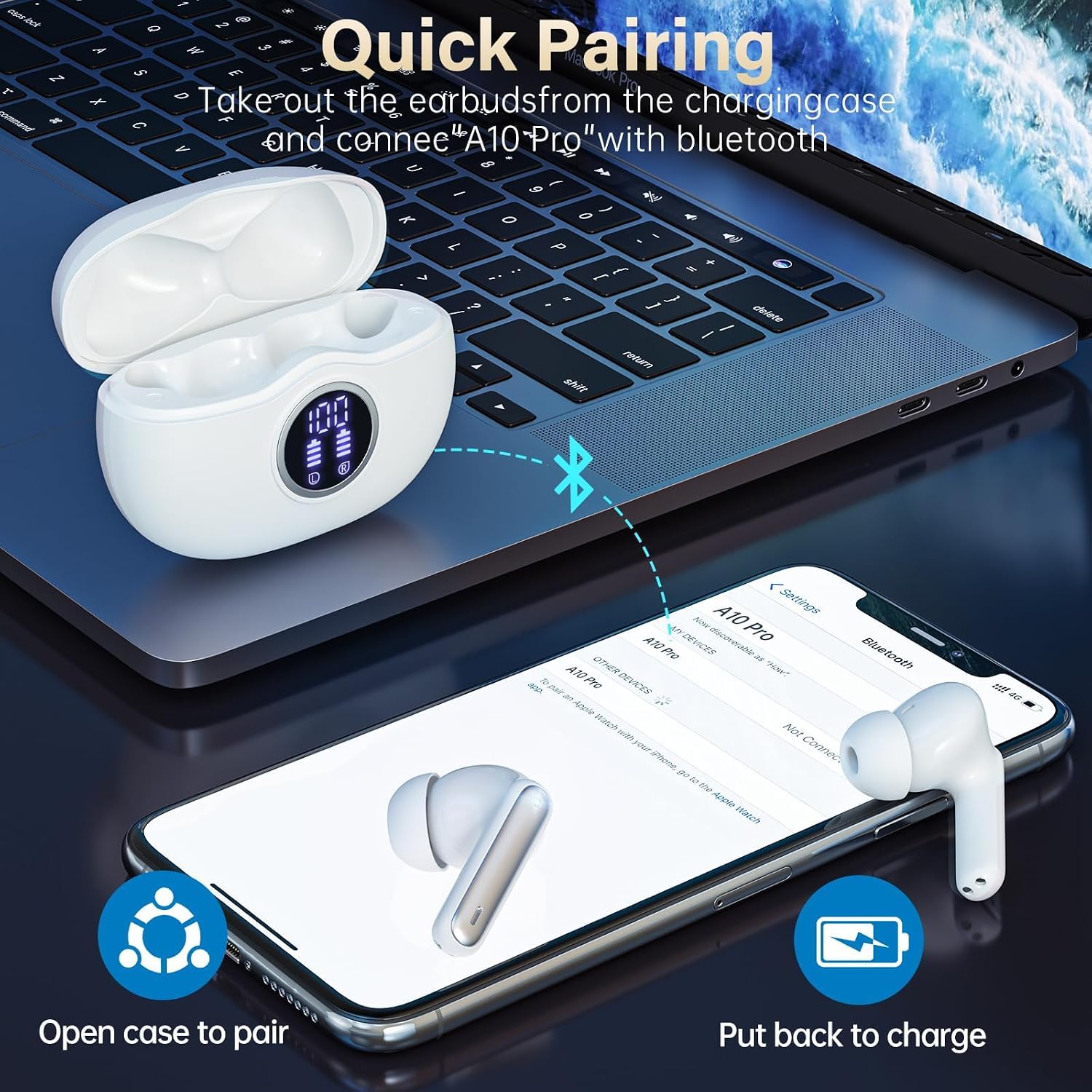 Thumbnail 1 de Fhumsh Wireless Earbuds with Bluetooth 5.3