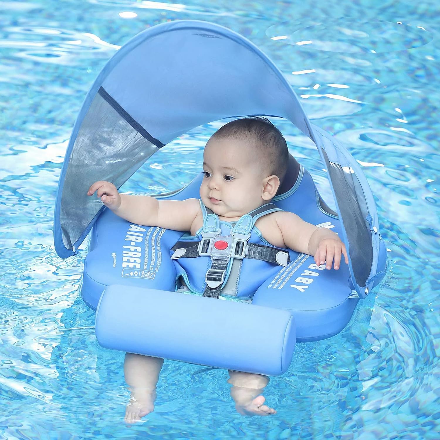 Detalle de Mambobaby Float: Non-Inflatable Baby Swim Float with Detachable Tail and Sun Canopy (3–24 Months)