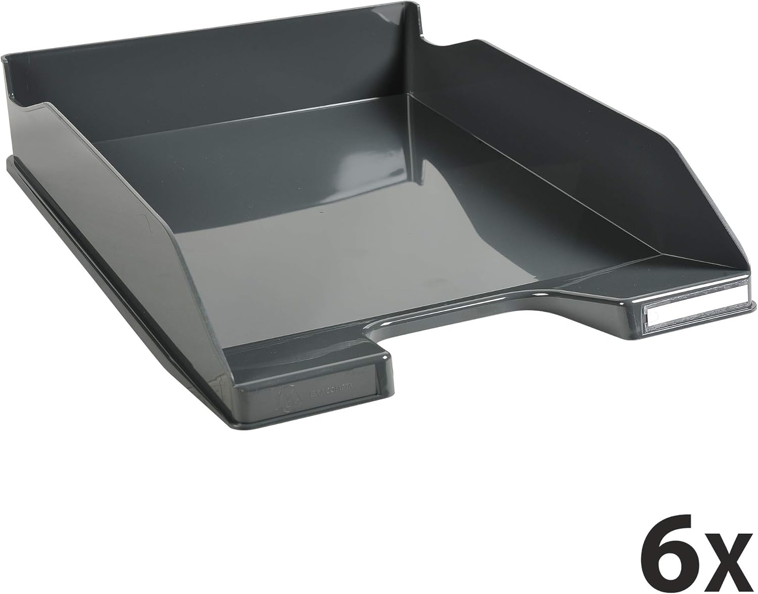 Thumbnail 4 de Exacompta 113207D – Lot de 6 corbeilles à courrier COMBO MIDI 34 x 25 x 6,5 cm, gris souris glossy