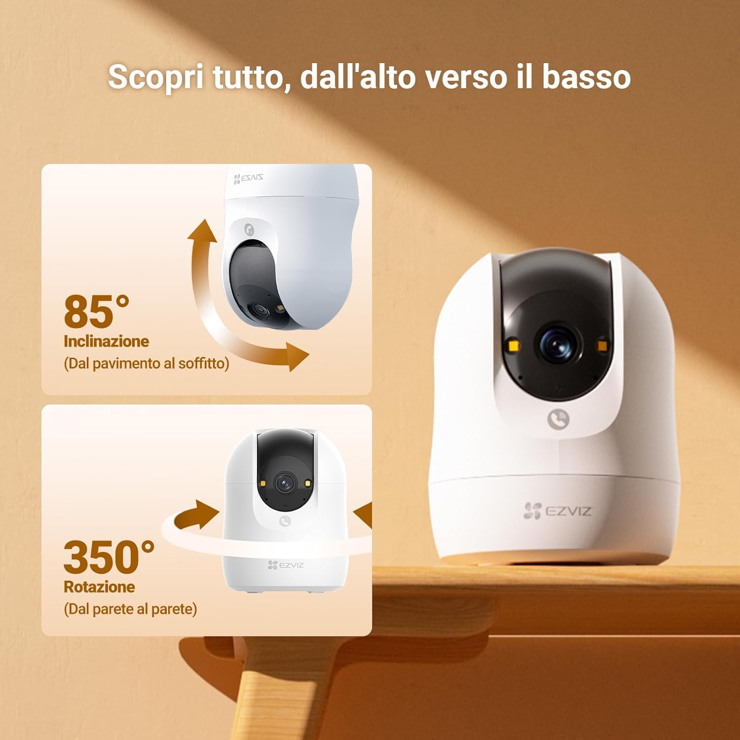 Thumbnail 3 de EZVIZ C6N G1 3K Telecamera Wi‑Fi interna con Pan/Tilt/Zoom, rilevamento persone e visione notturna a colori