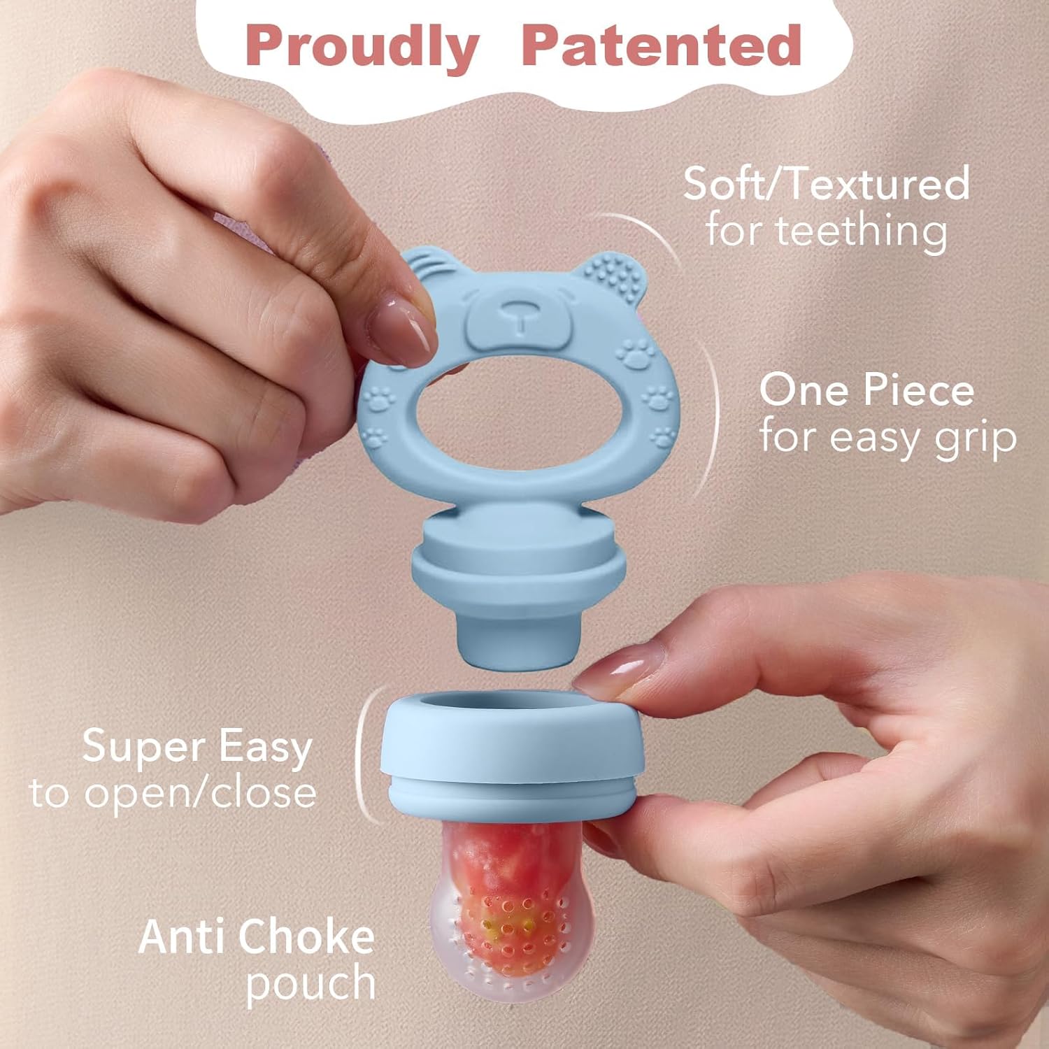 Thumbnail 6 de Fruit Feeder for Babies (4M+) - Bears Green/Blue-cp 3Pack with Teething Dummy & Freezer Tray