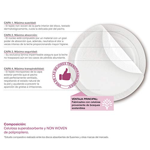 Thumbnail 3 de SUAVINEX discos absorbentes de lactancia desechables (60 unidades), extrafinos e imperceptibles