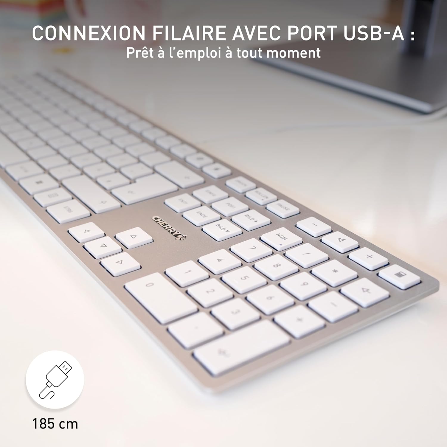 Thumbnail 2 de Cherry KC 6000 Slim clavier AZERTY filaire 📎