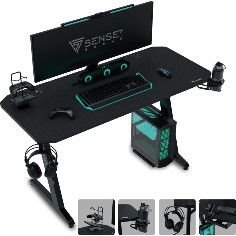 Thumbnail 3 de Sense7 Nomad Basic mesa gaming ergonómica 100x50 Negra