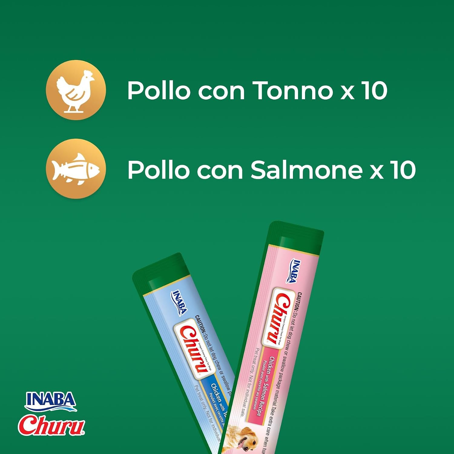 Detalle de INABA Churu Snack Cremoso al Pollo e Frutti di Mare – 20 Stick da 14 g per Cani