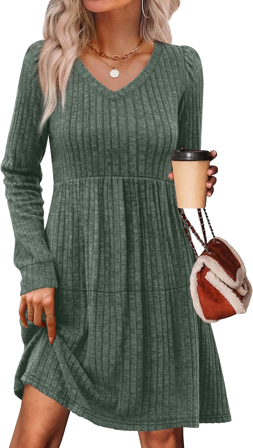 Detalle 2 de Sampeel Women's Sweater Dress, V-Neck