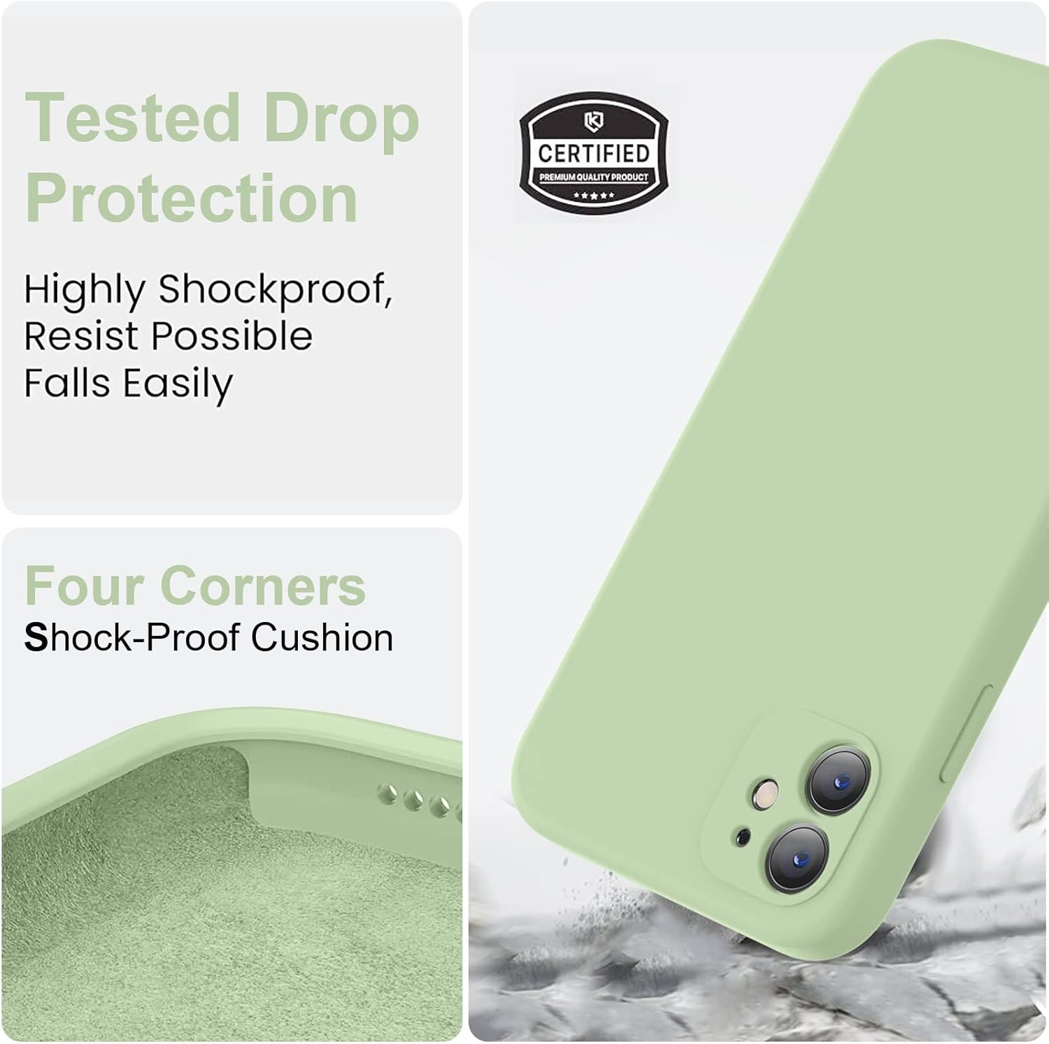 Thumbnail 4 de Vooii iPhone 11 Case in Matcha Green: Upgraded Liquid Silicone with Flat Edges and Full Camera Protection