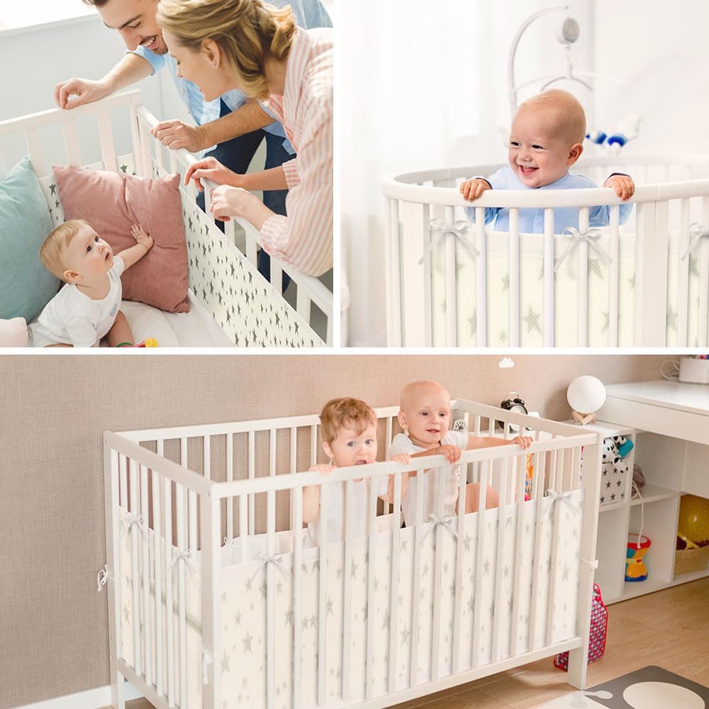 Thumbnail 6 de Vicloon V-BKCW-WJX-FBA Baby Cot Bumper with 3D Mesh, Four-Side Coverage