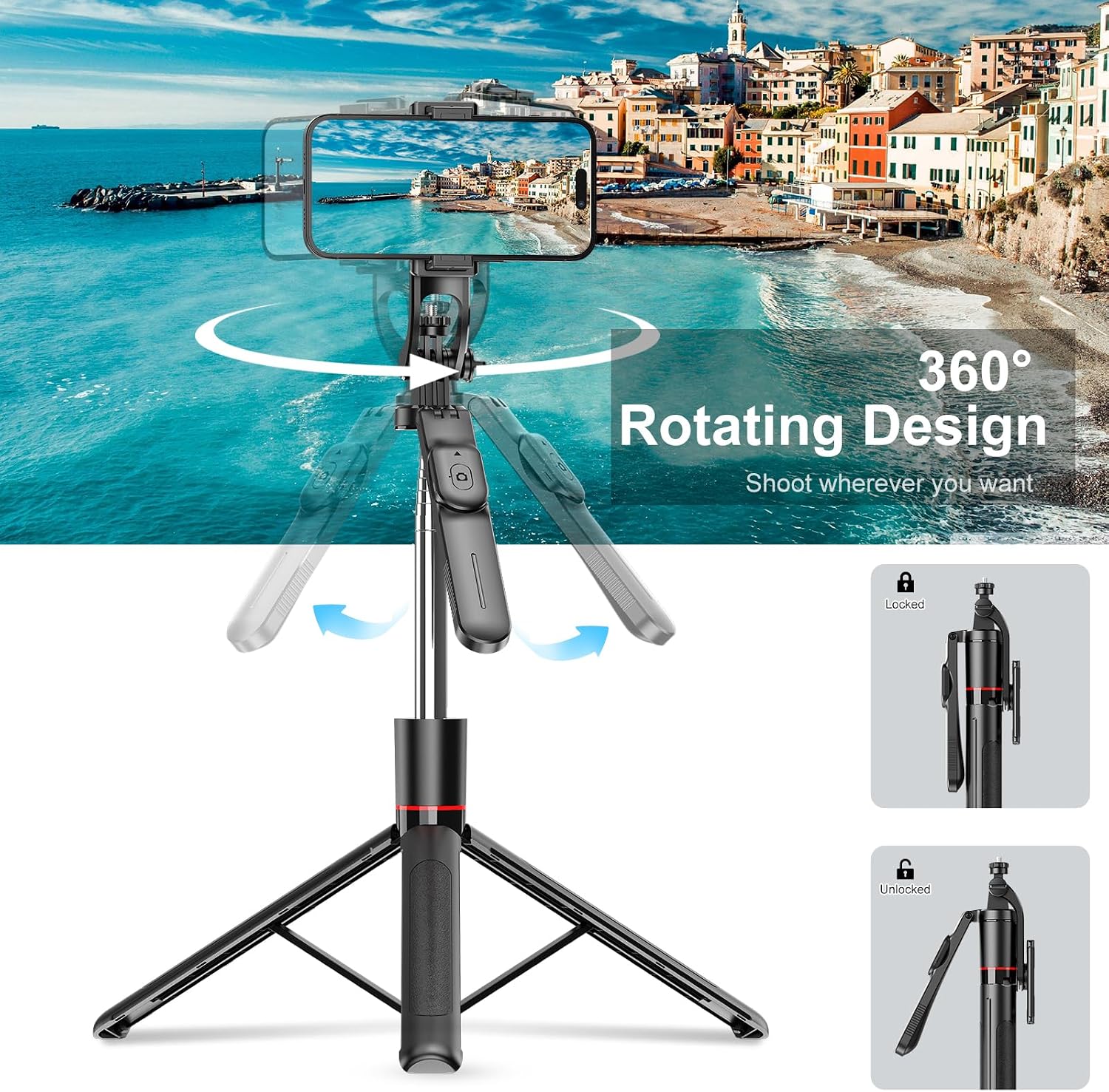 Detalle 2 de 67" Selfie Stick Tripod for iPhone — Extendable Stand