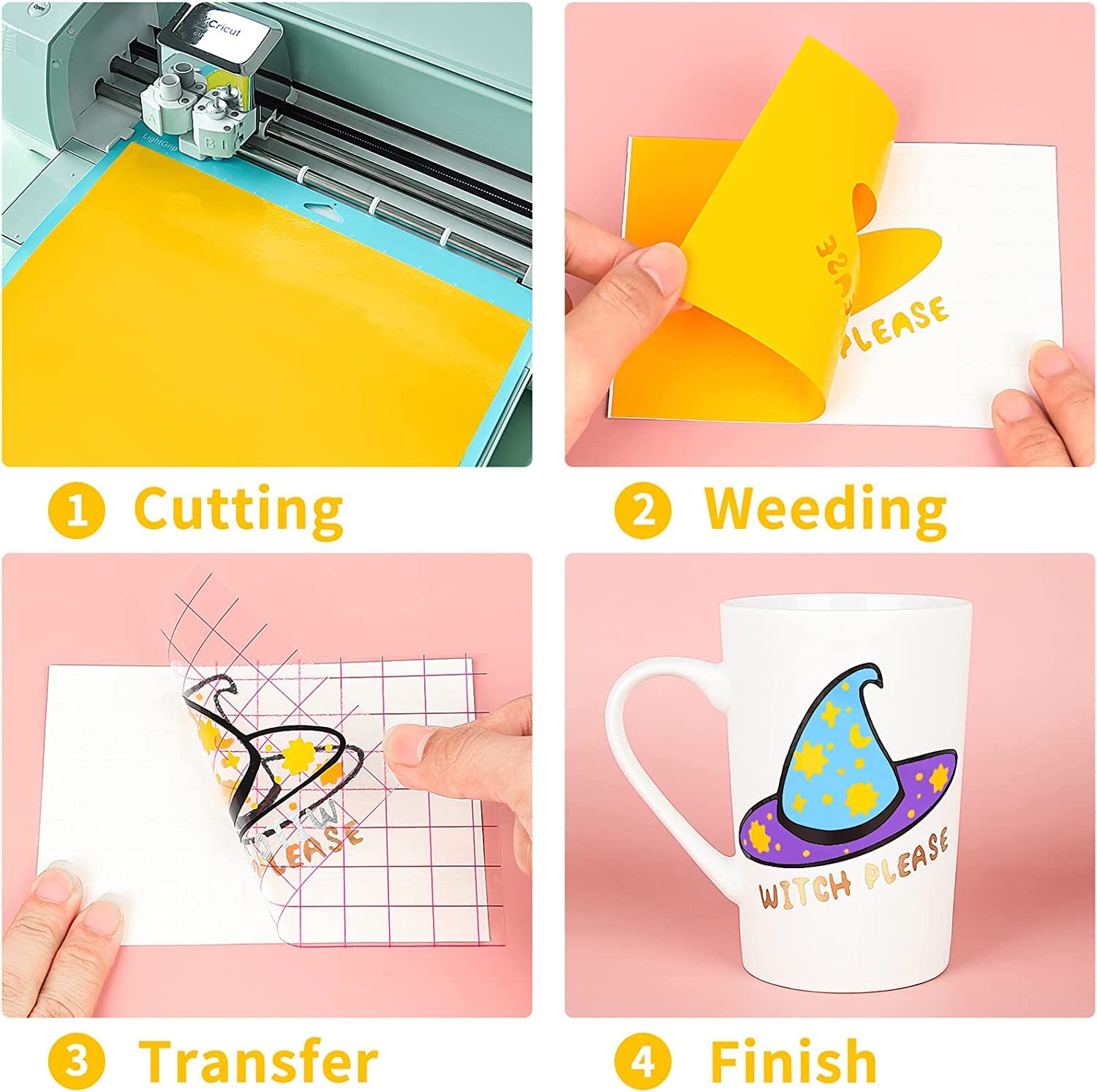 Detalle 2 de IModeur 40 Pack Permanent Vinyl Sheets (40 Assorted Colours) 30.5 x 30.5 cm self-adhesive for mugs, windows & DIY