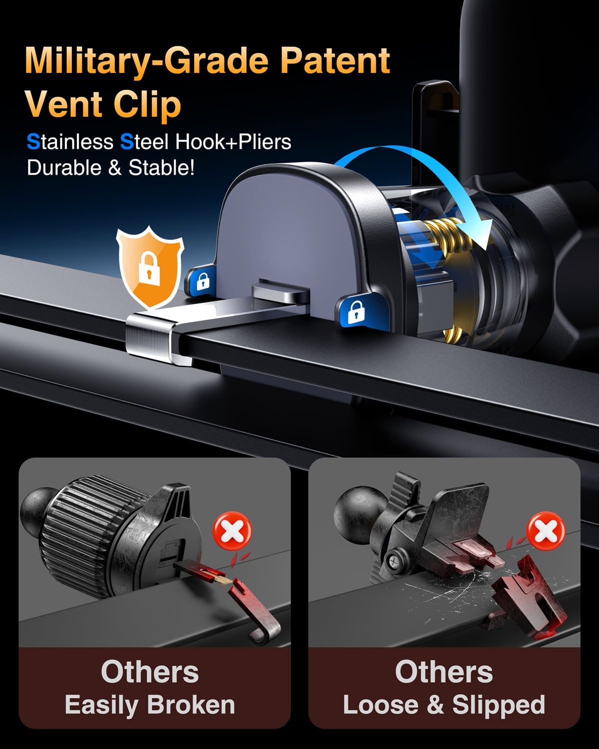 Detalle de VANMASS Car Phone Mount, 0.6-Inch Case Clearance
