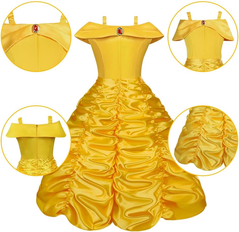 Detalle 2 de Vicloon Belle costume da principessa per bambina ðŸŽ