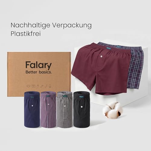 Thumbnail 5 de FALARY American Boxershorts Herren – 6er-Pack 100% Baumwolle, Webstoff