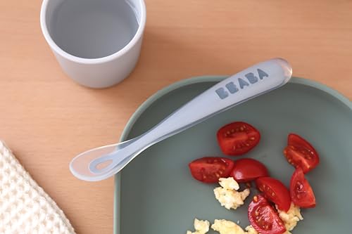 Detalle de Béaba Lot de 4 Cuillères en Silicone Bébé/Enfant 1er Âge – Douces, Ergonomiques et adaptées dès 4 mois