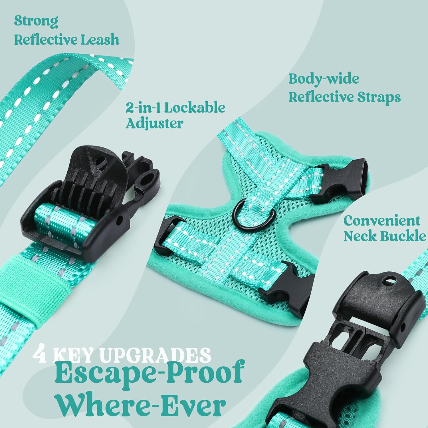 Thumbnail 2 de Rabbitgoo Cat Harness and Lead Set (M) – Escape-Proof, Reflective, Adjustable for Medium-Large Cats