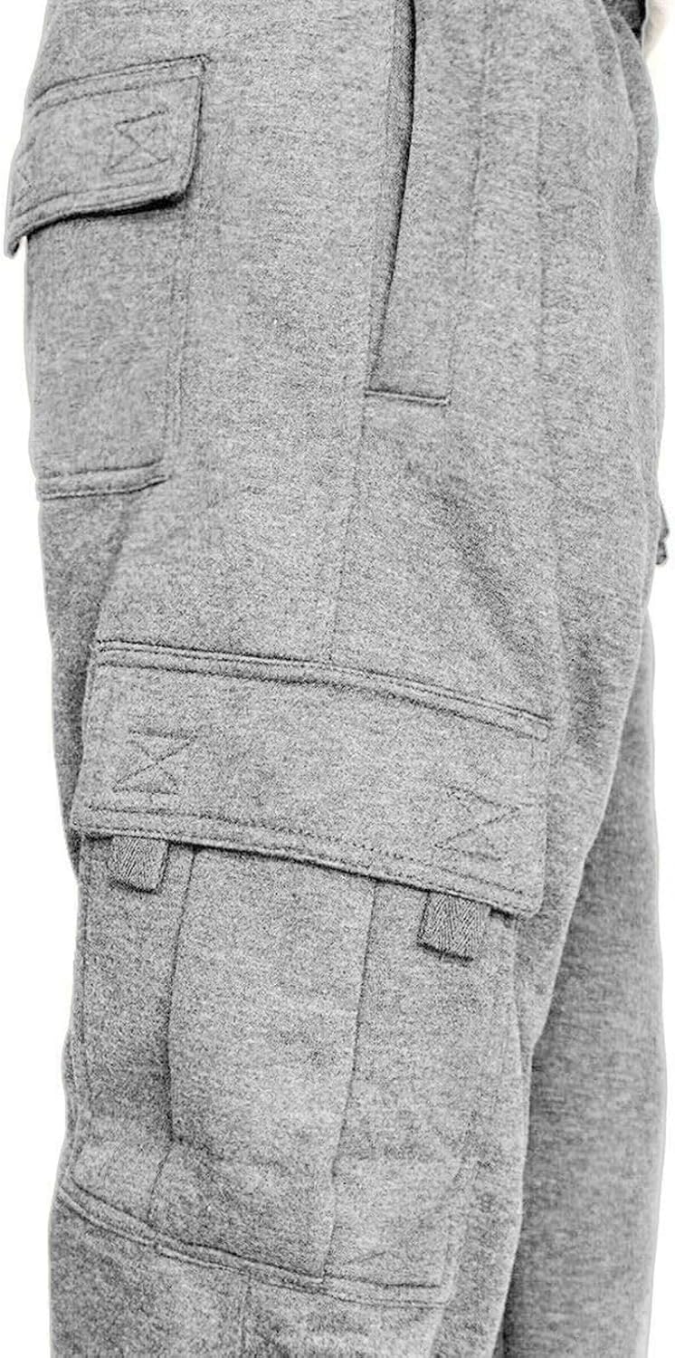 Detalle de Lasjixion Men's Fleece Cargo Sweatpants